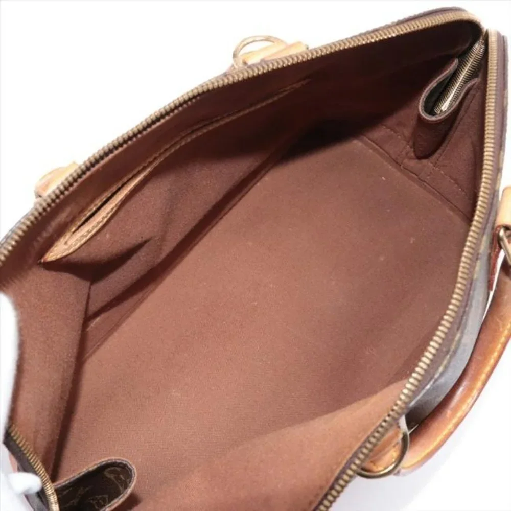Louis Vuitton Alma W Pm W Lock Brown Monogram Canvas Tote